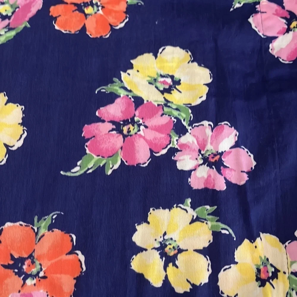 Ralph Lauren Navy Floral Garment Top Size XL